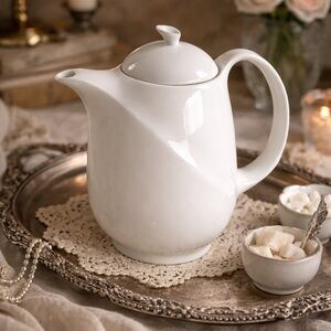 Vintage, “Solar” Shape 225 Bone China Coffee Pot with Lid by Wedgwood